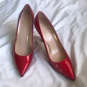 Red patent leather Stuart Weitzman pumps